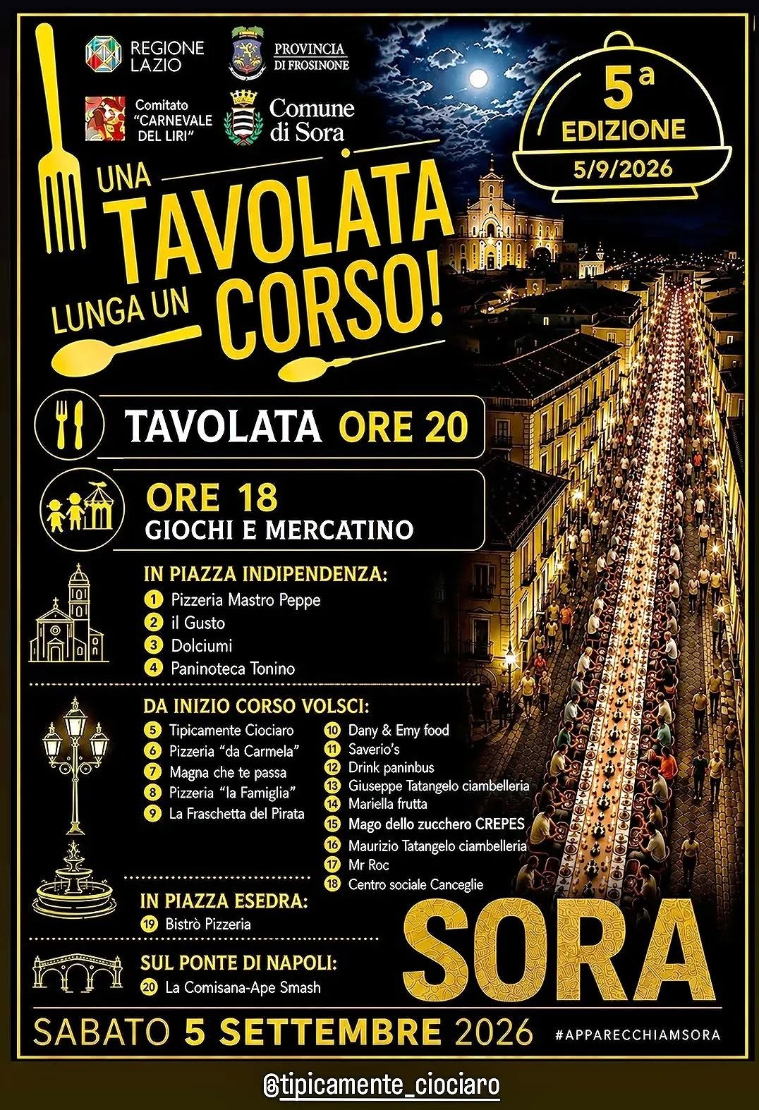 Locandina di Una Tavolata Lungo un Corso – V Edizione