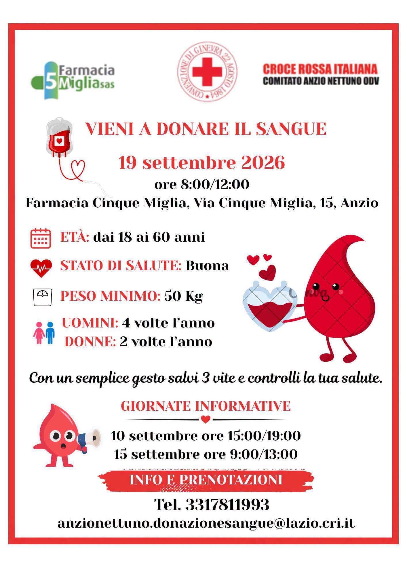 Locandina di Vieni a donare il sangue
