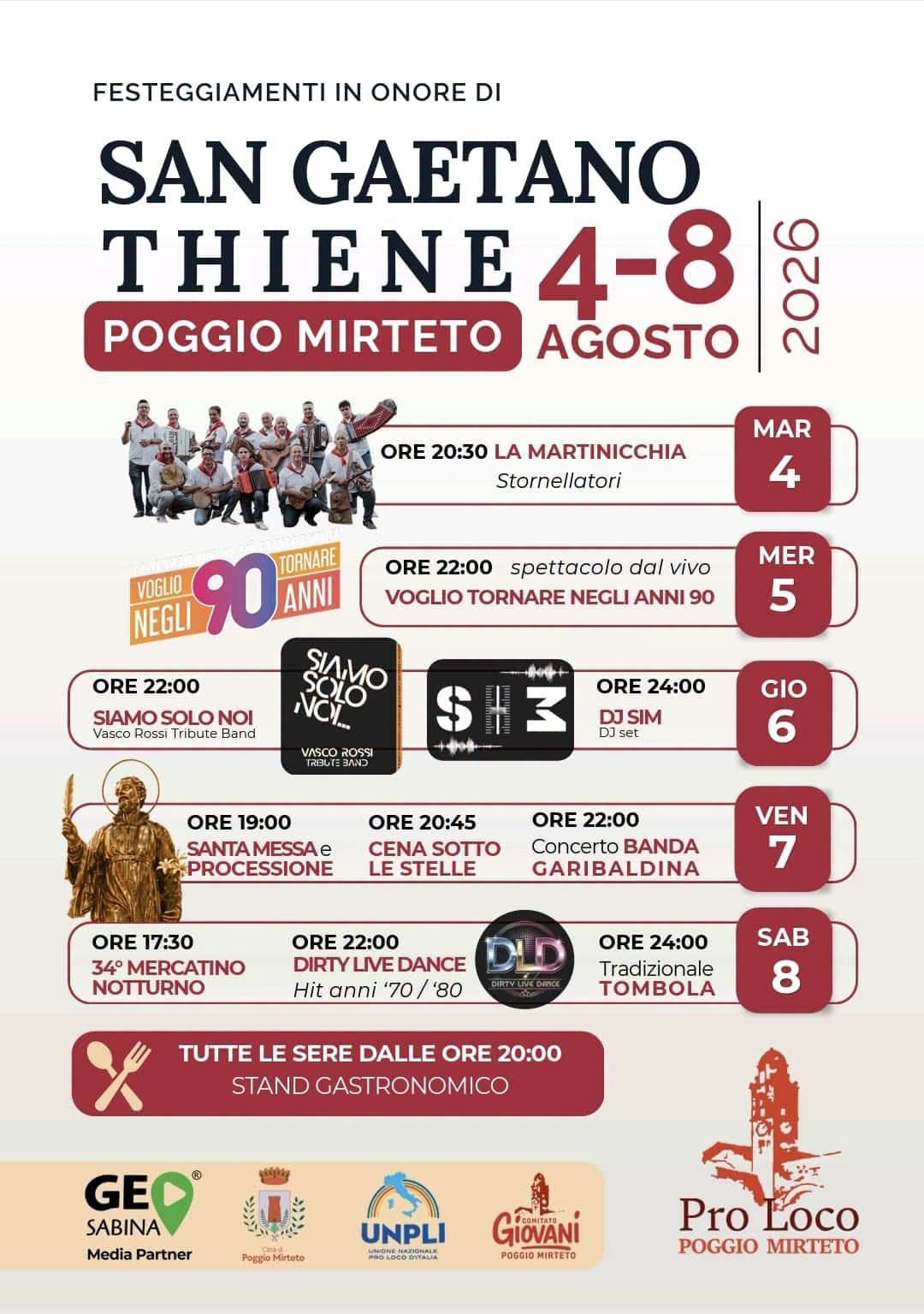 Locandina di FESTEGGIAMENTI IN ONORE DI SAN GAETANO