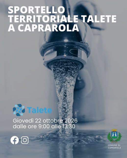 Locandina di Sportello Territoriale Talete a Caprarola